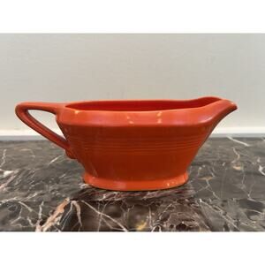 Harlequin Red Gravy Boat Sauce Boat Vintage HLC Homer Laughlin Fiesta 1940’s